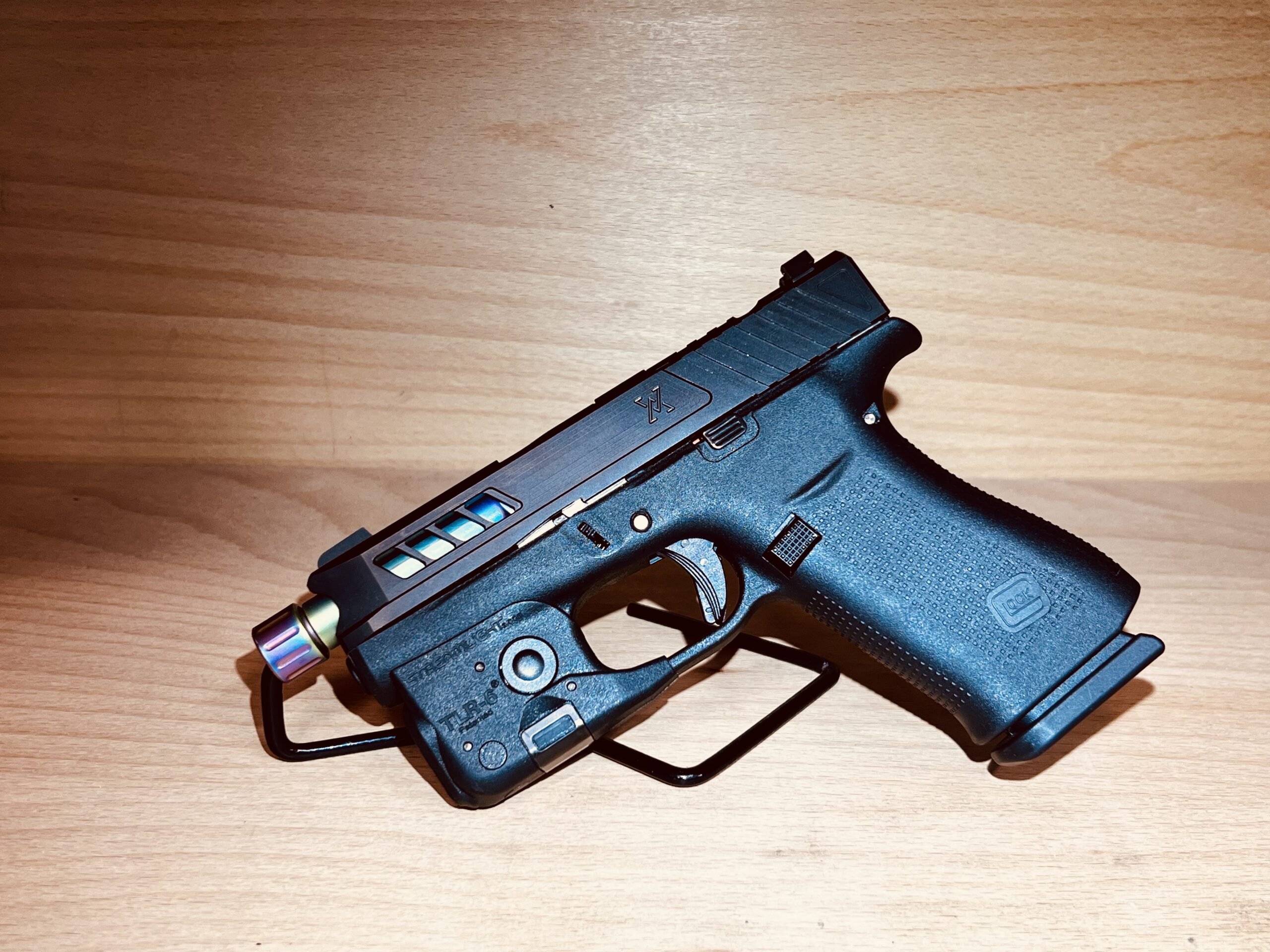 L38 / USED Glock G43x 9mm w/ Ported Slide, Threaded Barrel & TLR-6 Light (Barrel Slightly Worn)