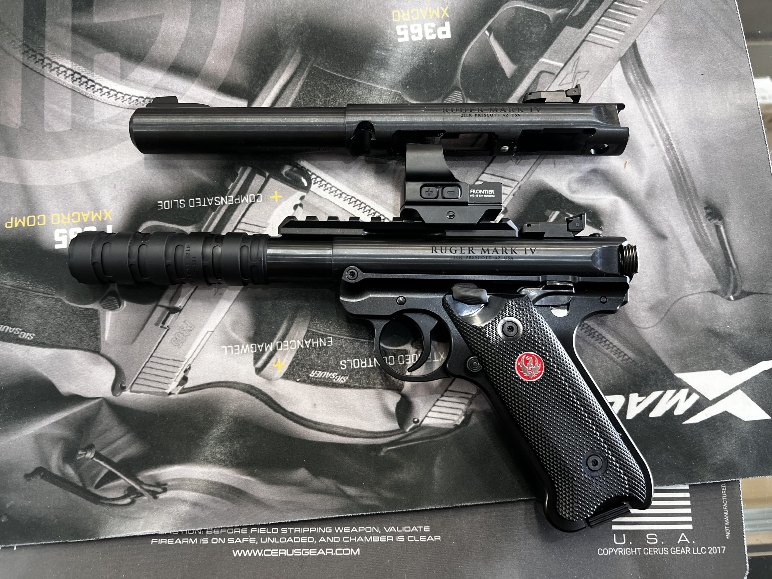 P42 / Ruger Mark IV Target w/ Primary Arms MRS Gen2 Mini Reflex Red Dot & Q Erector 22 Suppressor - Image 3